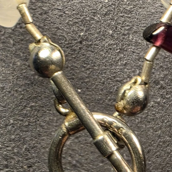 Vintage Sterling Silver Gemstone Pendant Necklace with Quartz Crystal 271 - Picture 4 of 10